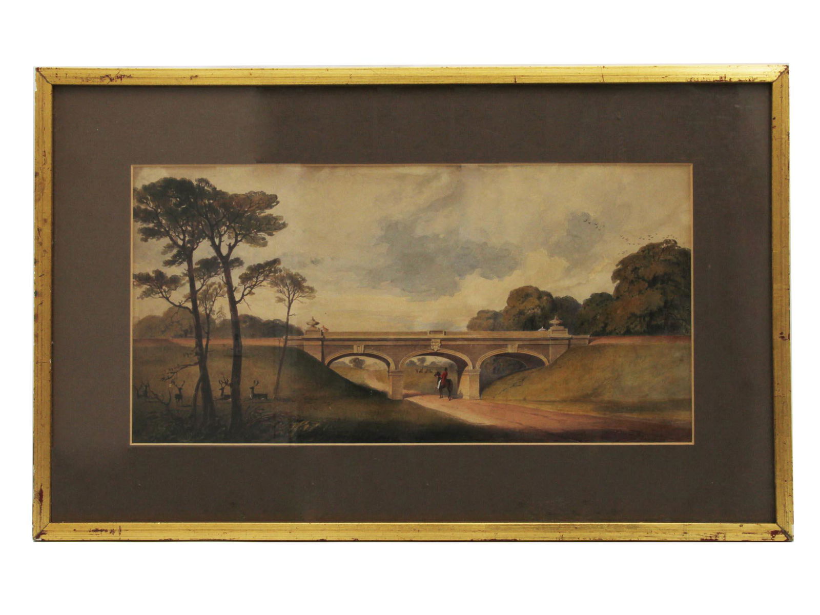 AN ANTIQUE ENGLISH SCHOOL WATERCOLOR LANDSCAPE (1 of 2)