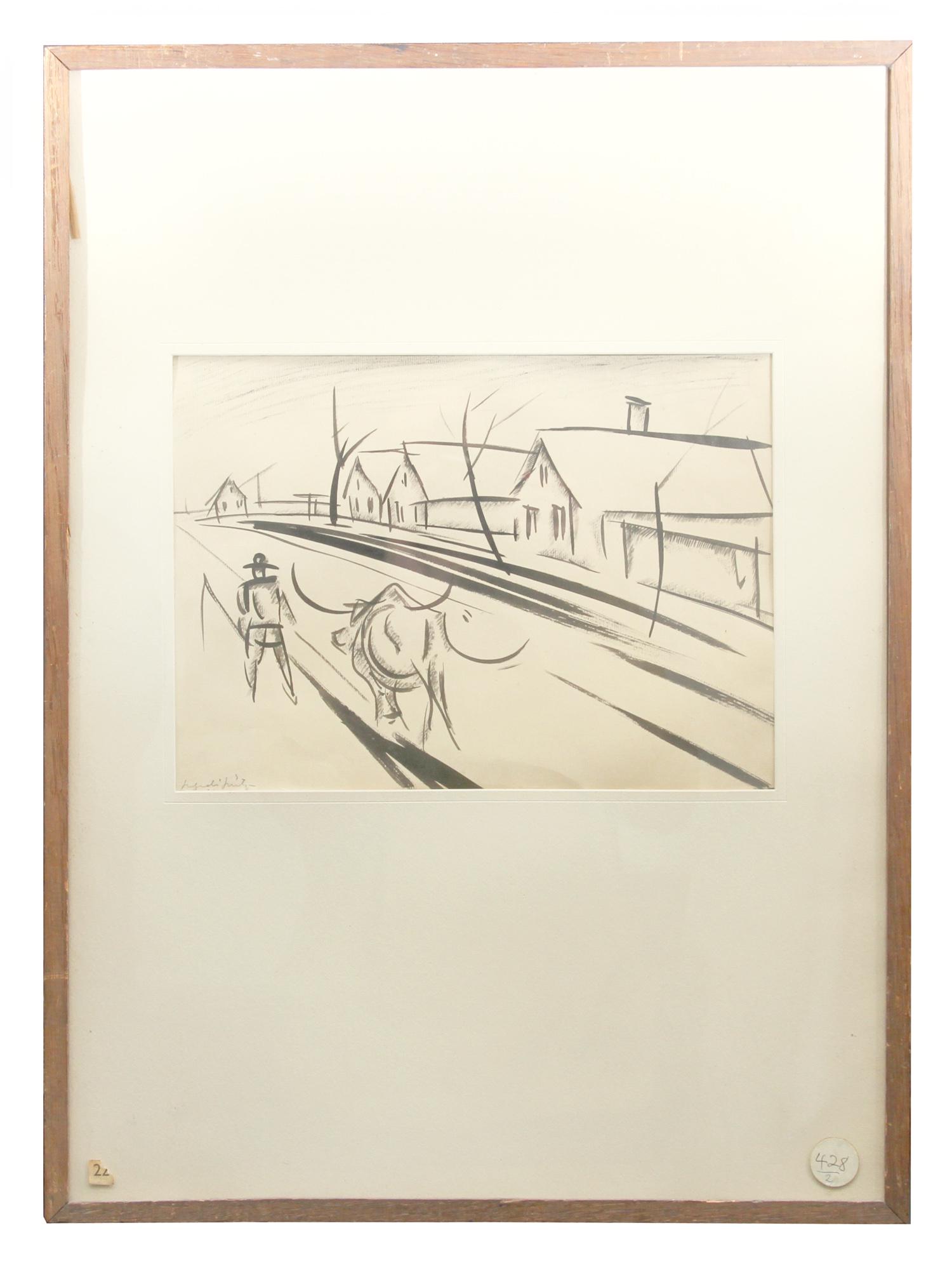 INK ON PAPER BY JACQUES LIPCHITZ WITH PROVENANCE (1 of 11)