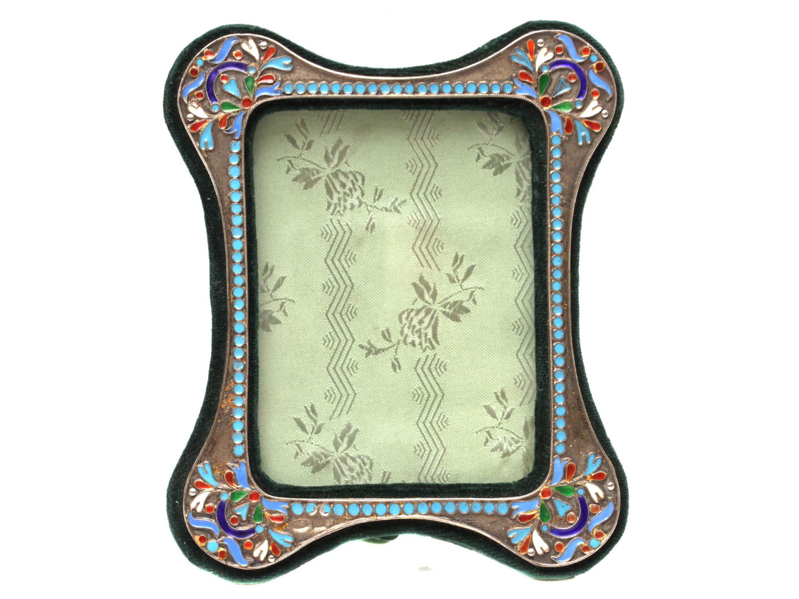 A RUSSIAN 84 SILVER ENAMELED PICTURE FRAME (1 of 5)