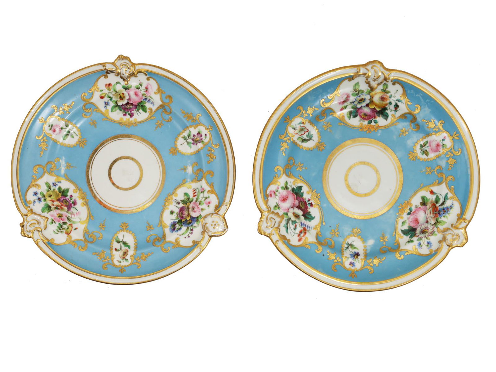 A PAIR OF RUSSIAN KORNILOV PORCELAIN PLATES, 19 C (1 of 6)