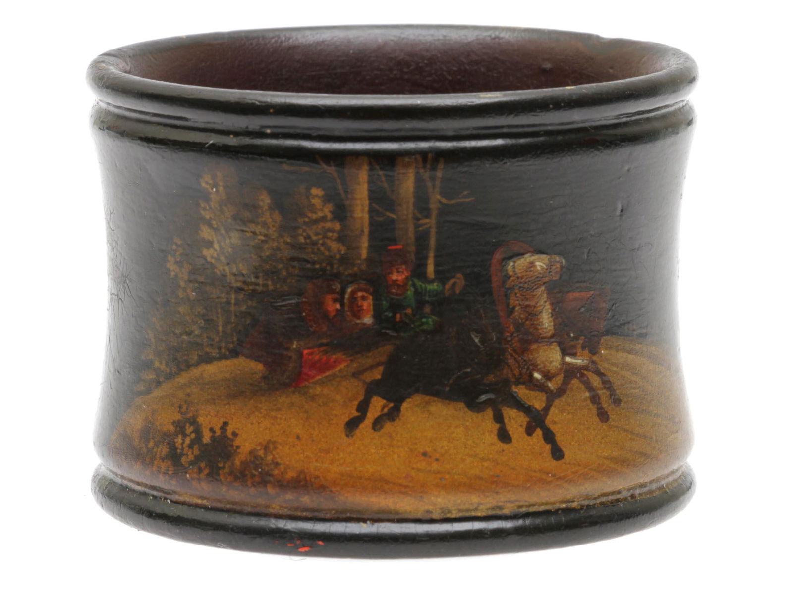 ANTIQUE RUSSIAN LACQUERED NAPKIN RING VISHNYAKOV (1 of 3)