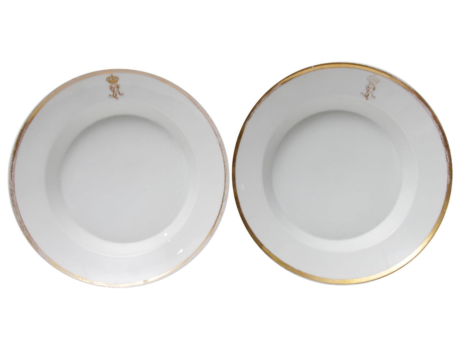 ANTIQUE GERMAN PAIR OF PORCELAIN PLATES GEORGE V (1 of 8)