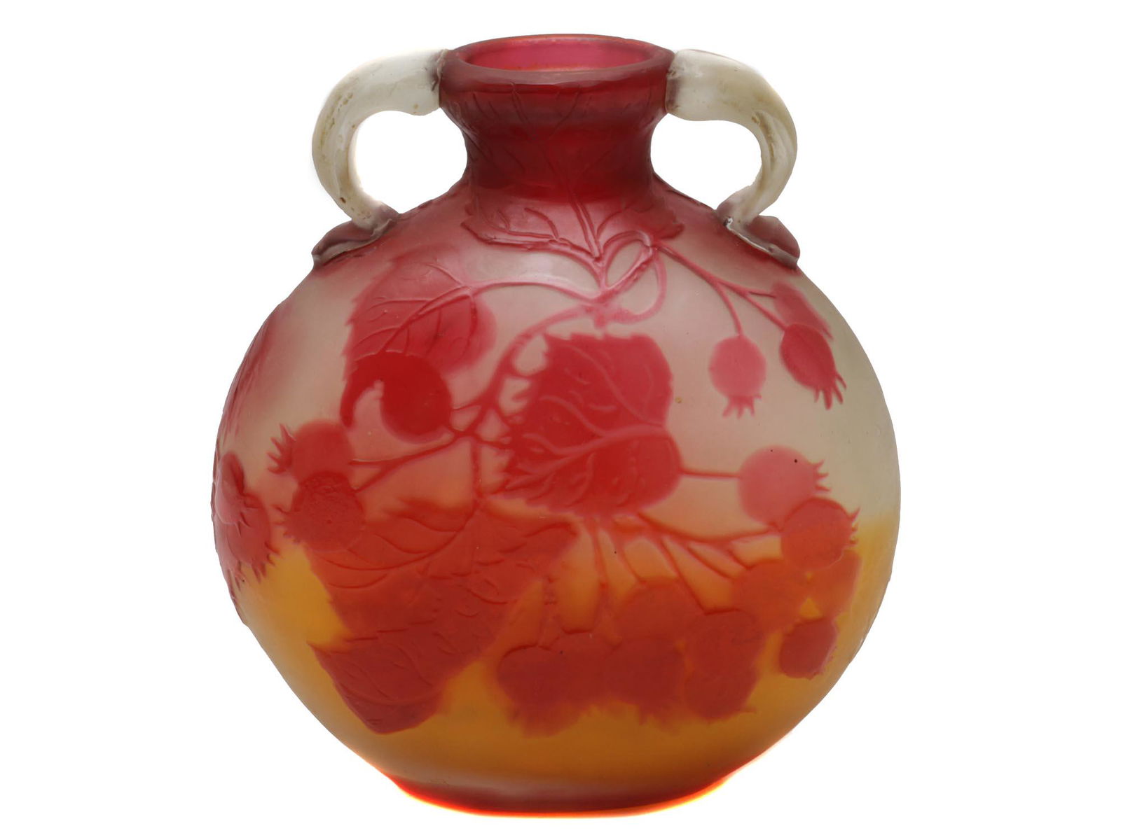 A FRENCH ART NOUVEAU CAMEO GLASS VASE BY E GALLE (1 of 7)