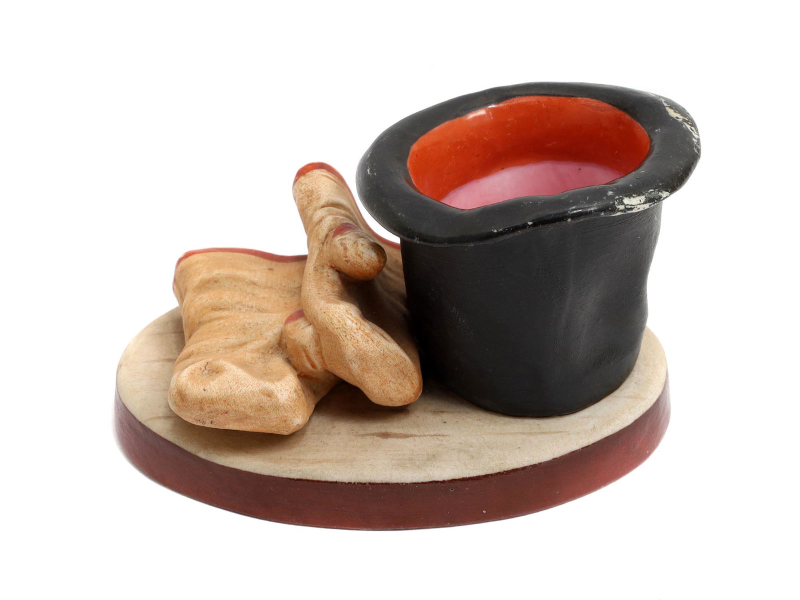 A RUSSIAN PORCELAIN FIGURINE MATCH HOLDER GARNDER (1 of 4)