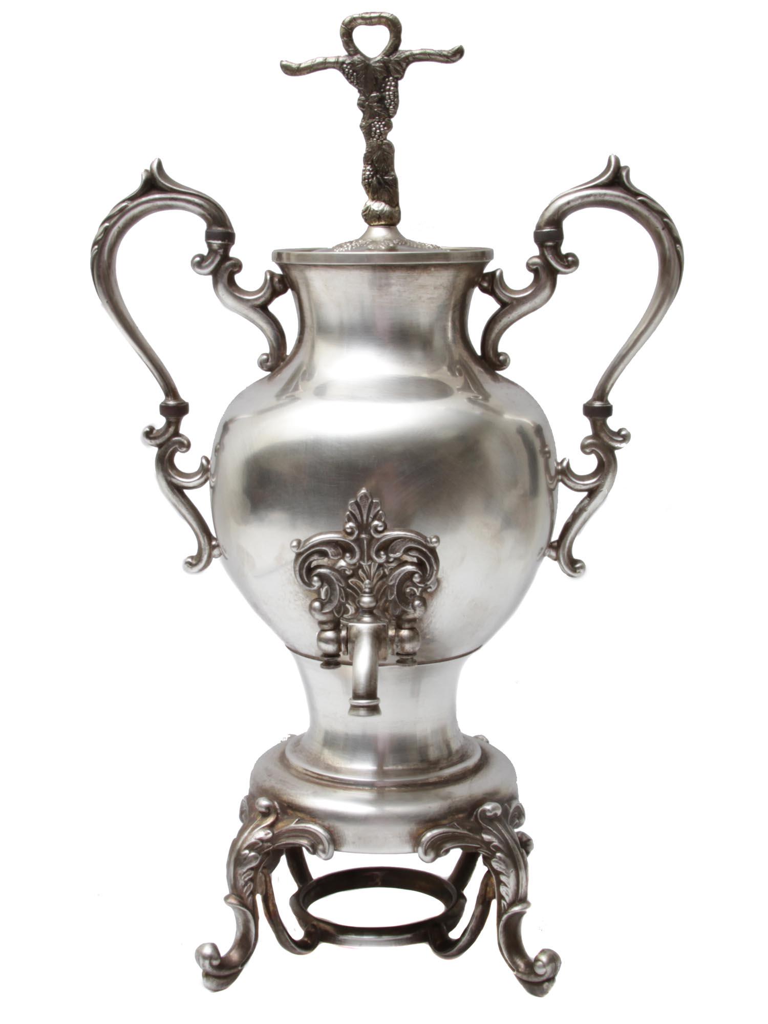 AN ENGLISH BIRMINGHAM SILVER ON COPPER SAMOVAR (1 of 7)