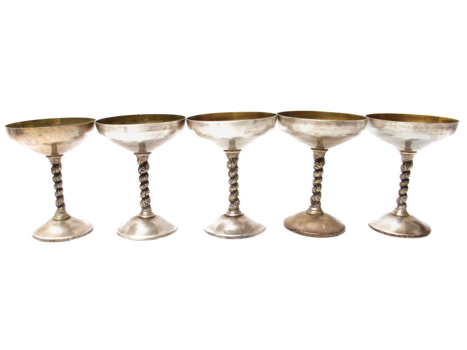 A SET SEVEN SILVER PLATED GOBLETS BY F. B. ROGERS (1 of 9)