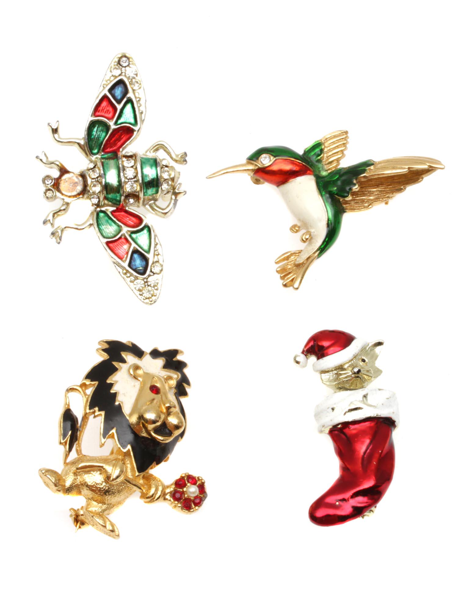 A LOT OF 4 VINTAGE ENAMELED BROOCHES GERRY'S (1 of 5)