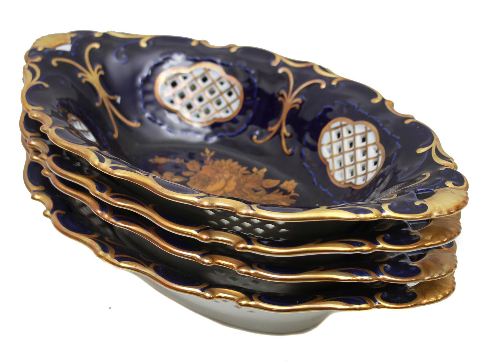 VINTAGE SET CZECH PIRKENHAMMER PORCELAIN 4 DISHES (1 of 5)