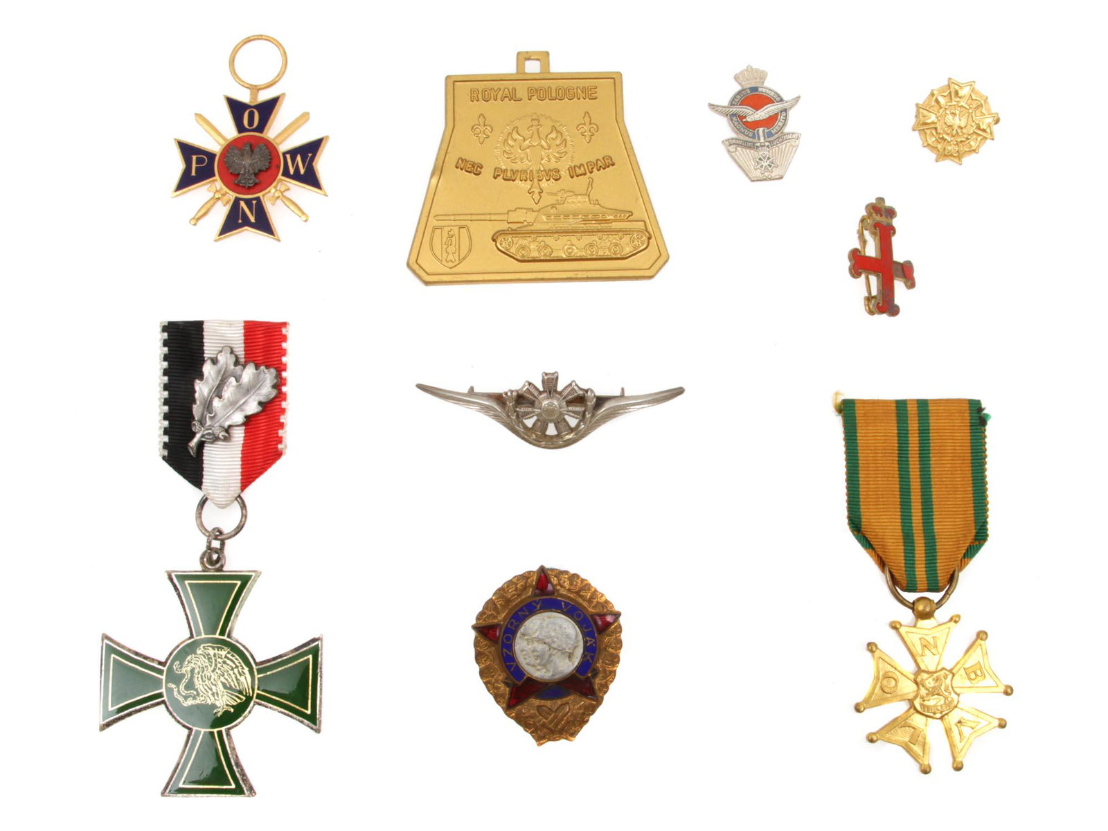 A SET OF 9 VINTAGE POLISH, YUGOSLAVIAN ETC.MEDALS (1 of 2)