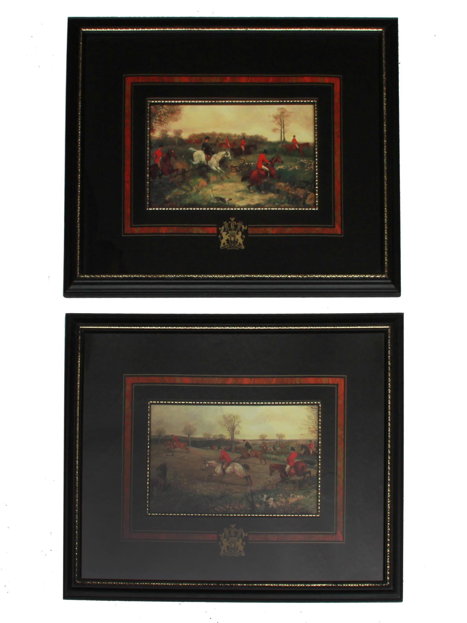 A LOT OF TWO VINTAGE PRINTS WITH FOXHUNT SCENES (1 of 4)