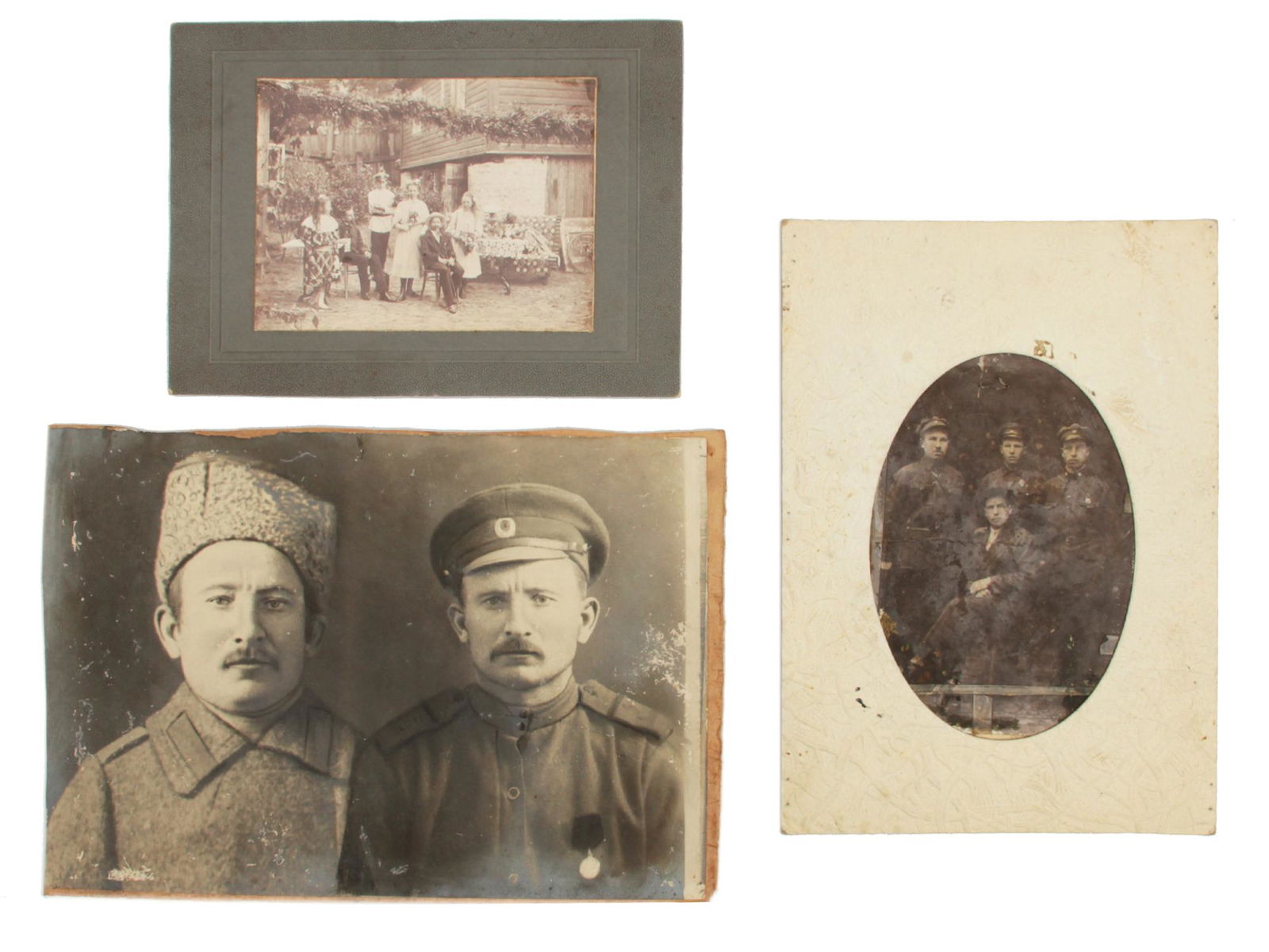 A SET OF THREE ANTIQUE RUSSIAN PHOTOS (1 of 4)