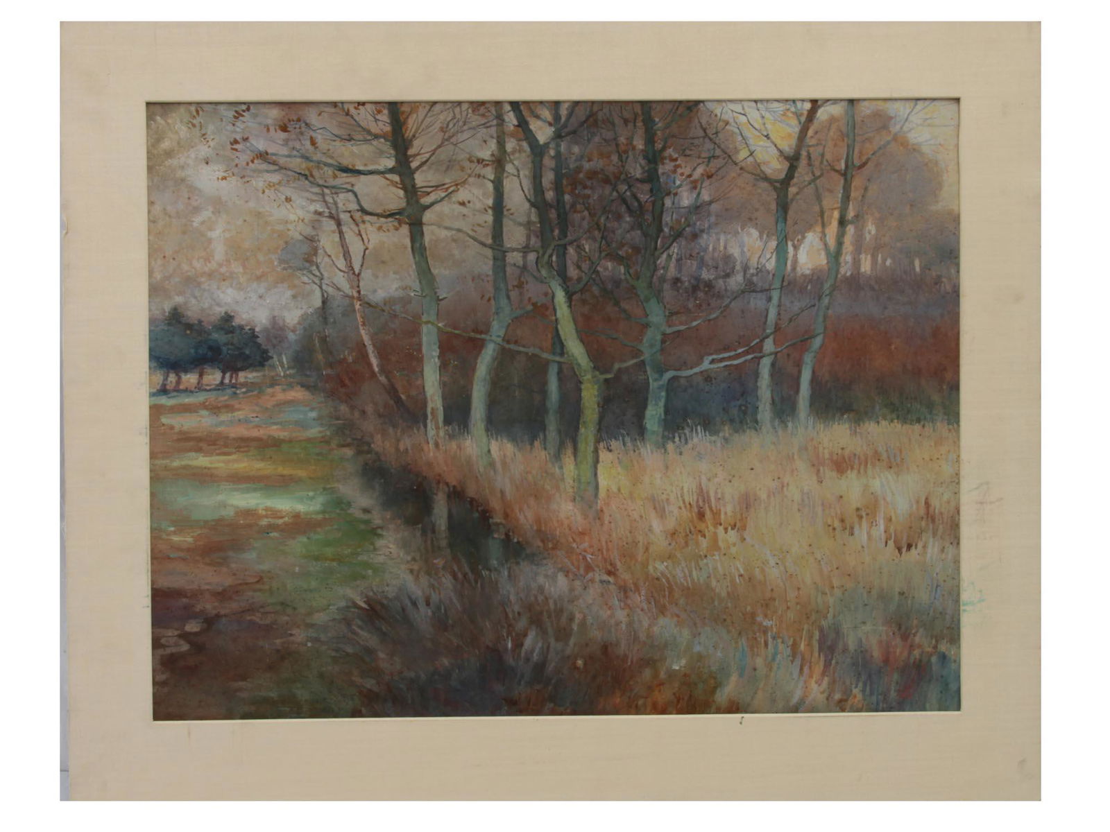 A VINTAGE WATERCOLOR ON PAPER PAINTING (1 of 2)