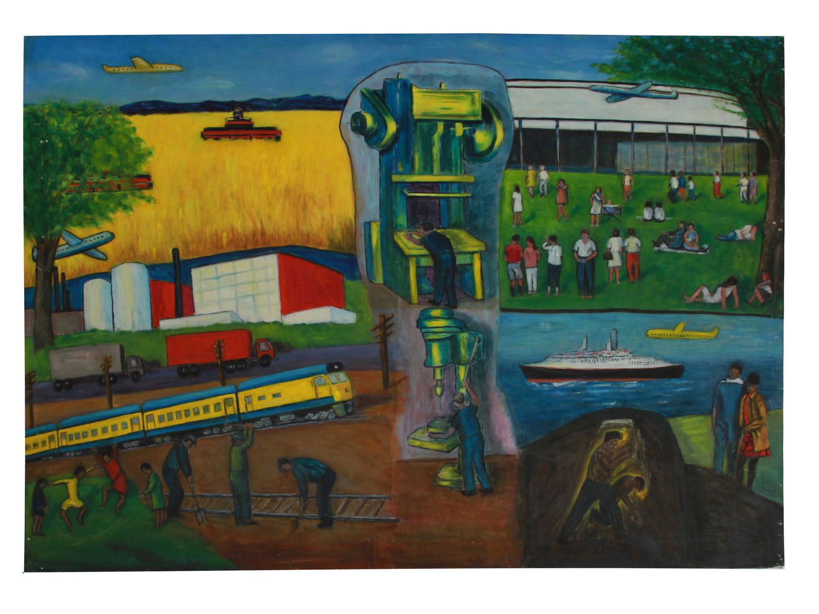 A VINTAGE EXPRESSIONIST OIL ON CANVAS PAINTING (1 of 2)