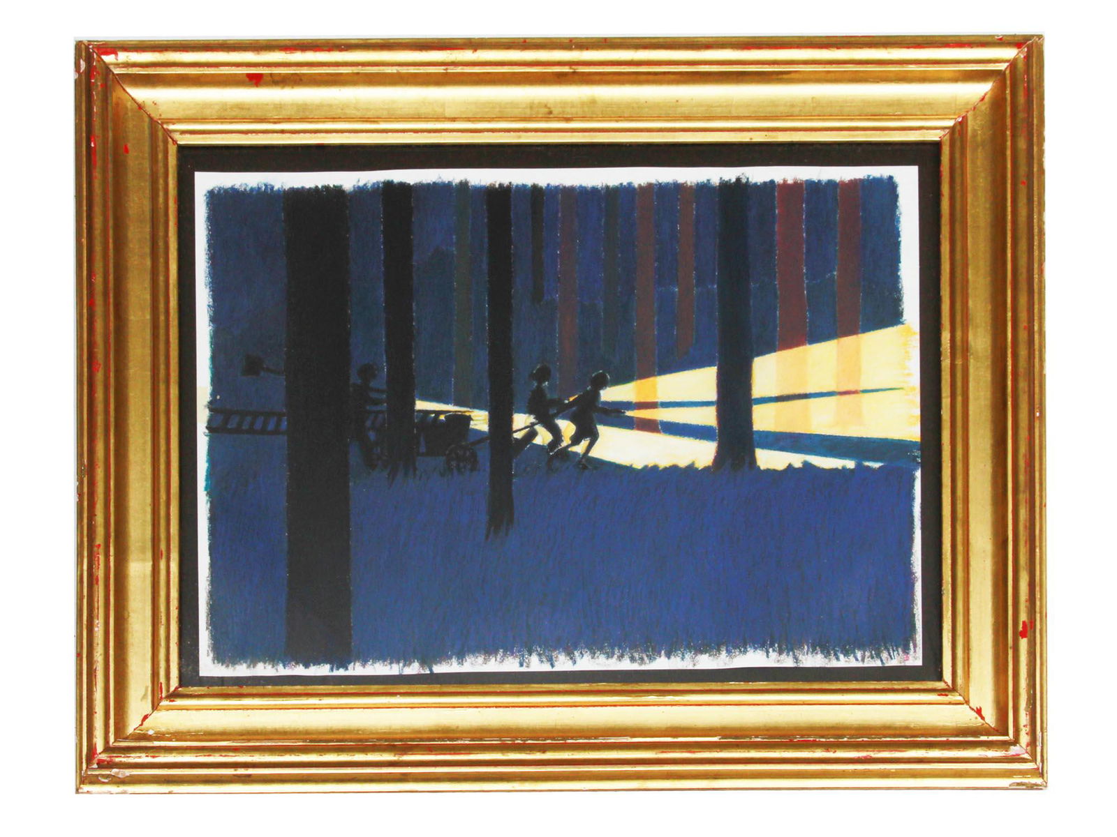 A VINTAGE FRAMED PASTEL ON PAPER PAINTING (1 of 2)