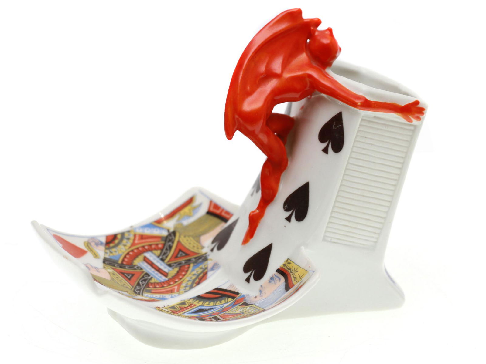 A ROYAL BAYREUTH PORCELAIN DEVIL CARDS MATCH HOLDER (1 of 7)