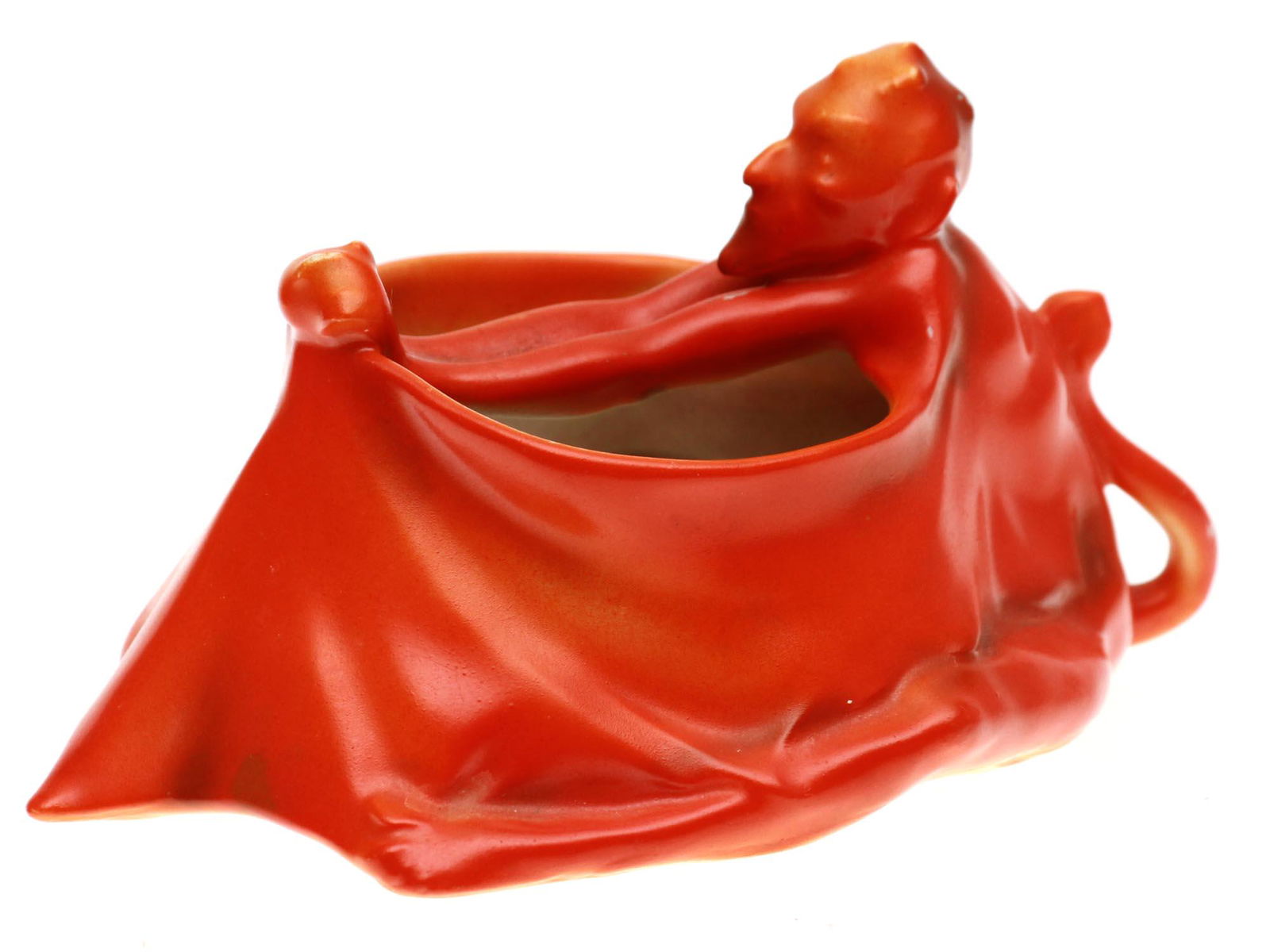 A ROYAL BAYREUTH PORCELAIN RED DEVIL ASHTRAY (1 of 6)