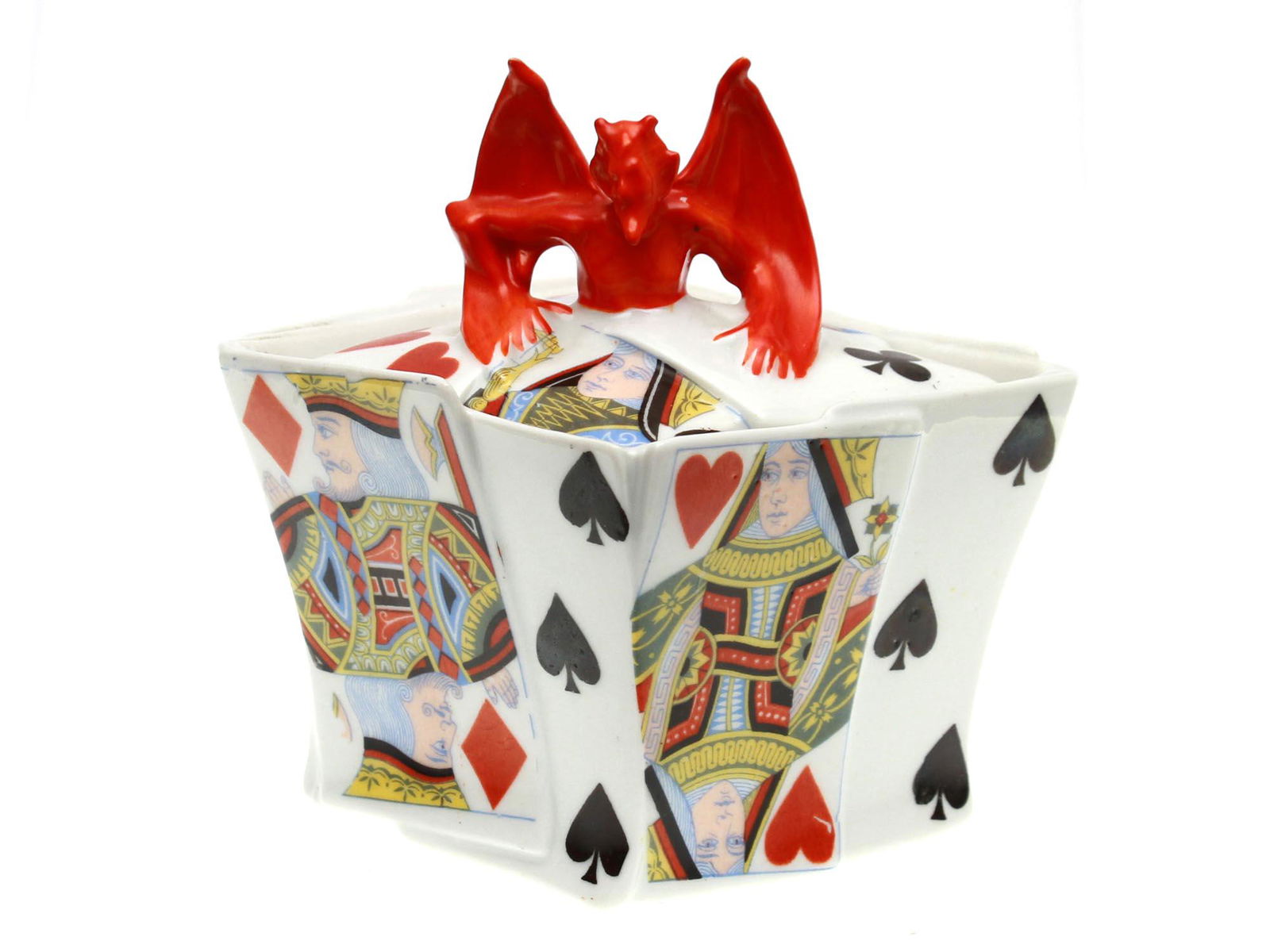ROYAL BAYREUTH PORCELAIN DEVIL & CARDS SUGAR BOWL (1 of 7)
