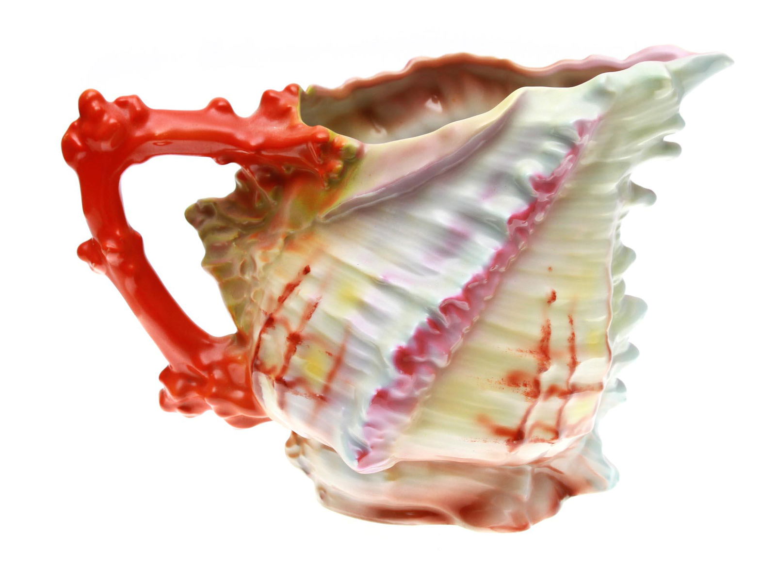 A VINTAGE ROYAL BAYREUTH PORCELAIN SHELL PITCHER (1 of 6)