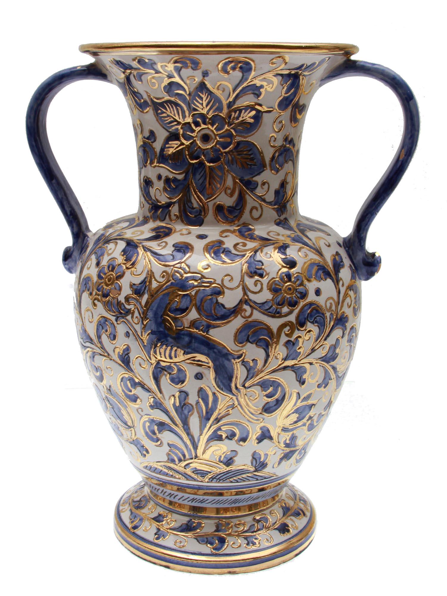 VINTAGE ITALIAN HANDPAINTED PORCELAIN VASE FLORAL (1 of 4)