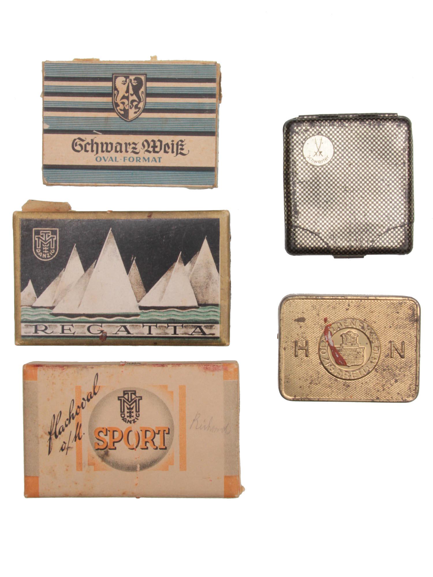 A LOT OF 5 VINTAGE GERMAN CIGARETTE BOXES (1 of 4)