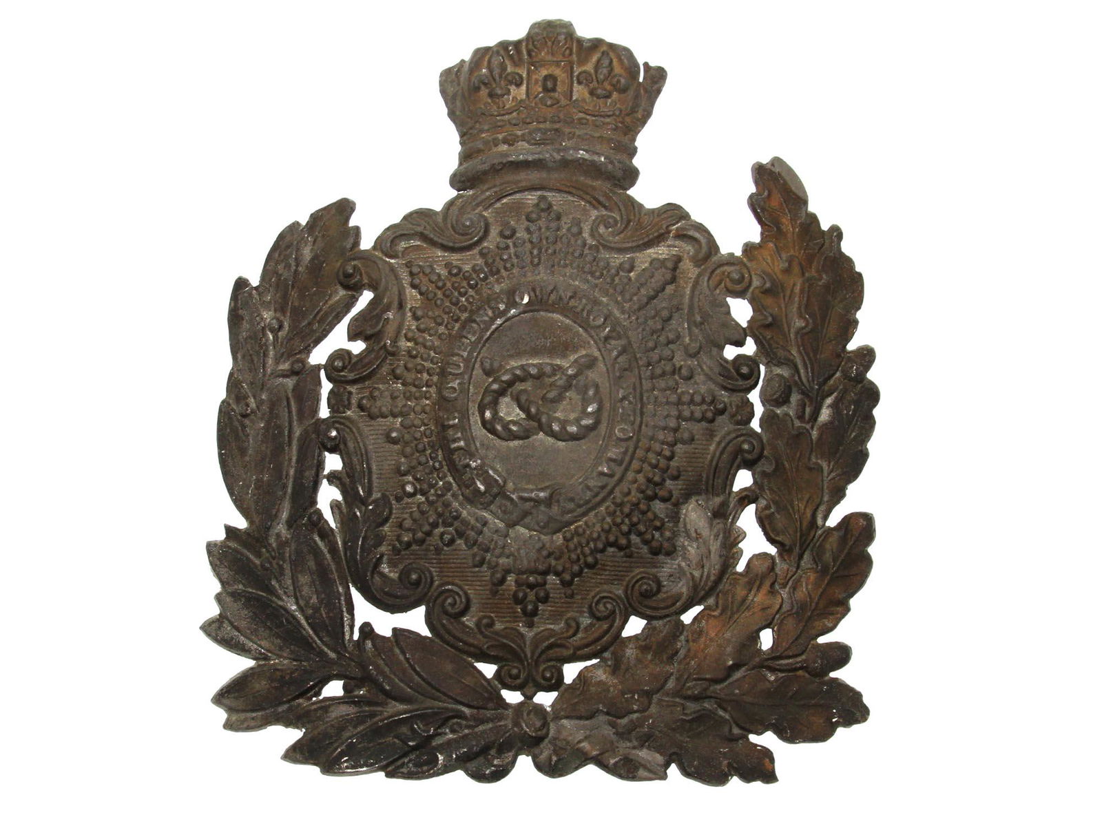 STAFFORDSHIRE YEOMANRY QUEEN OFFICER HELMET PLATE (1 of 2)