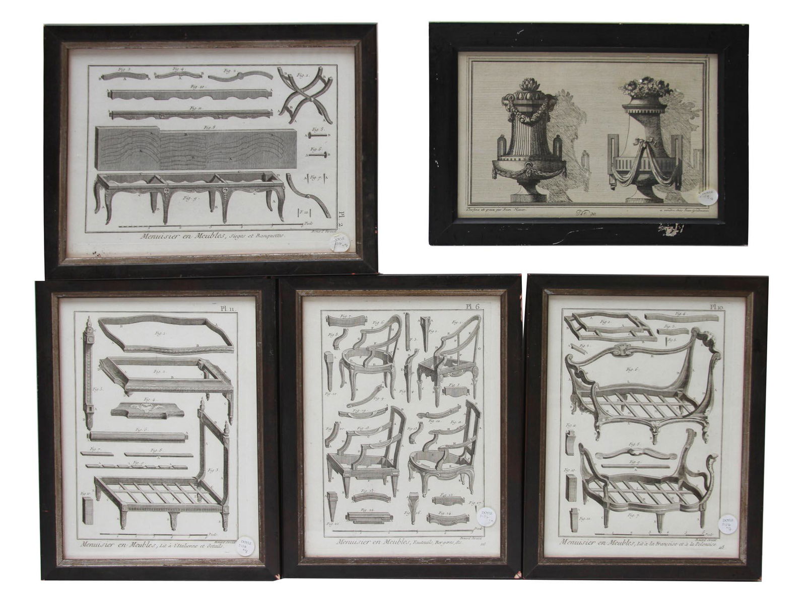 FIVE ANTIQUE FRENCH ETCHING FURNITURE BY R BENARD (1 of 20)