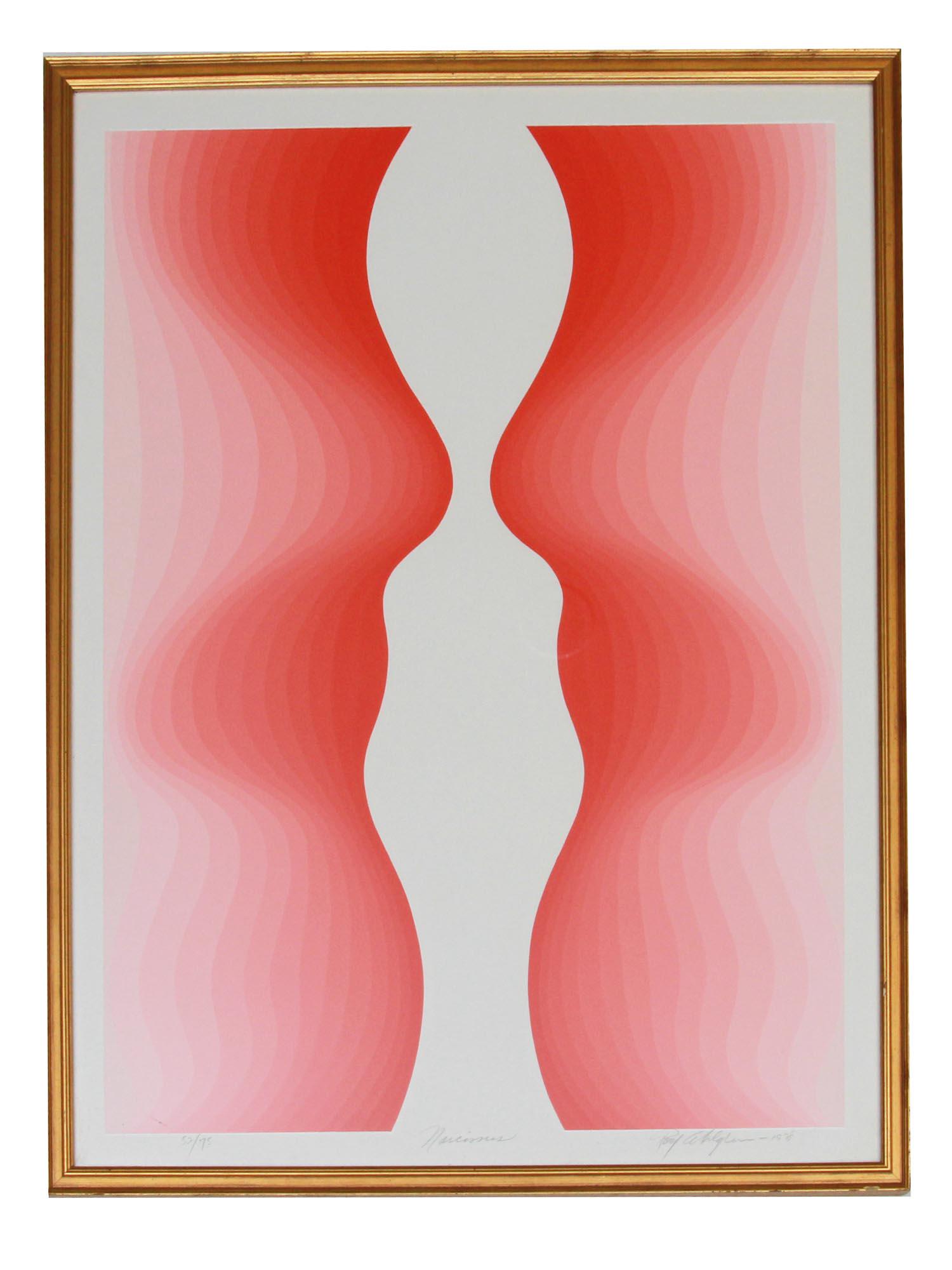 AMERICAN OPART SILKSCREEN ON PAPER BY ROY AHLGREN (1 of 5)