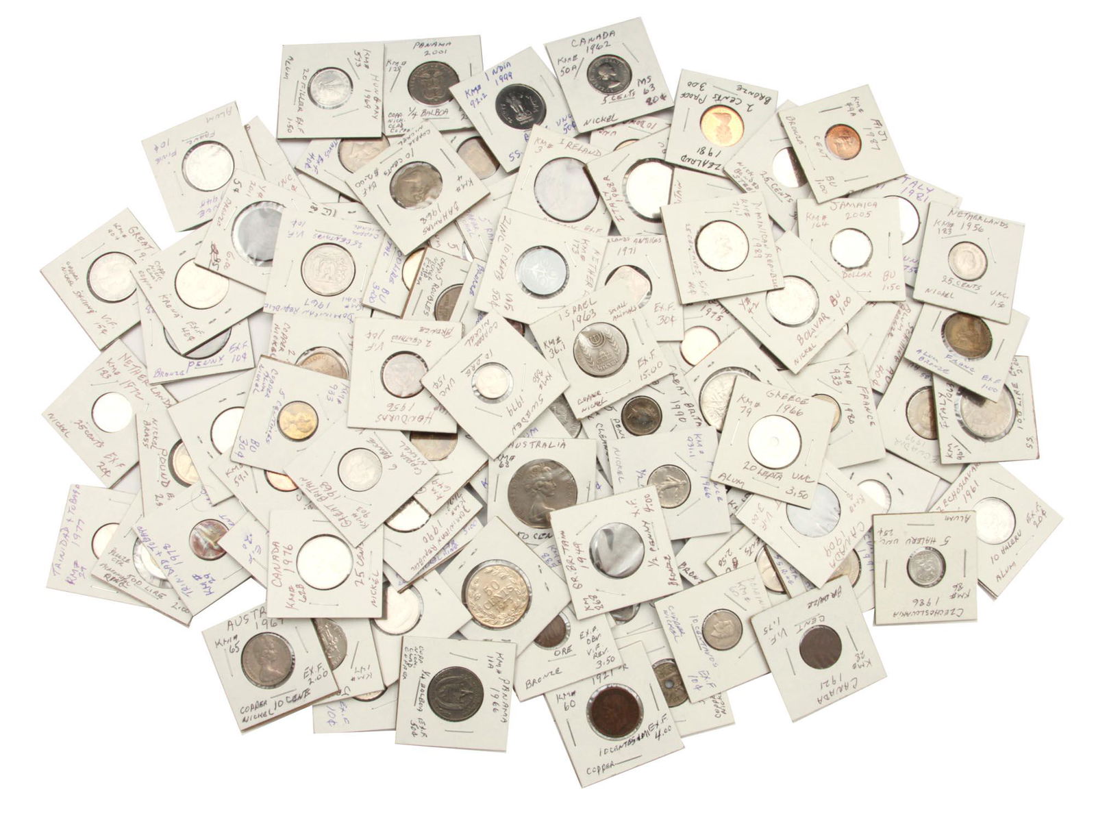 A LOT OF 100 WORLD COINS (1 of 1)