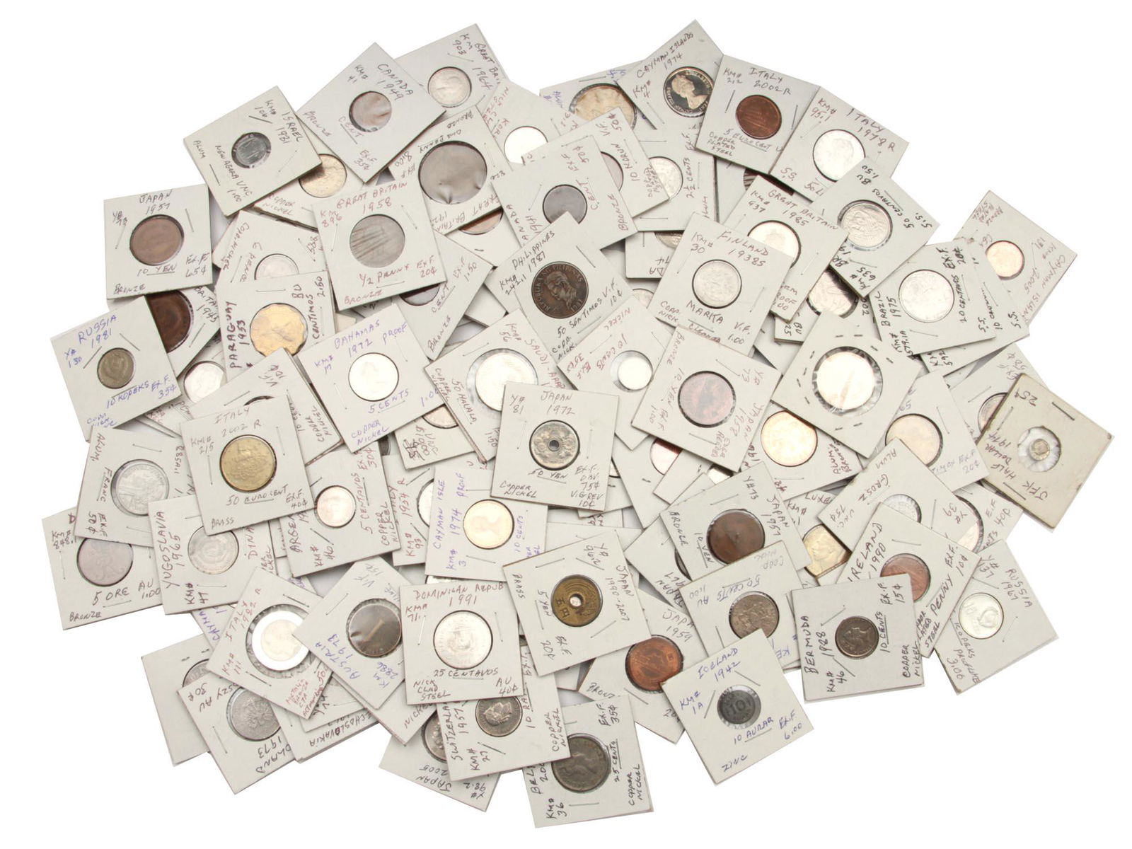 A LOT OF 100 WORLD COINS (1 of 1)