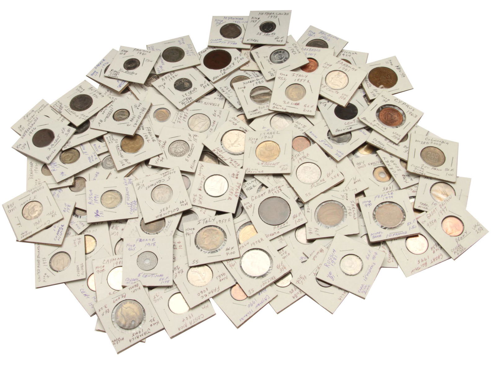 A LOT OF 100 WORLD COINS (1 of 1)