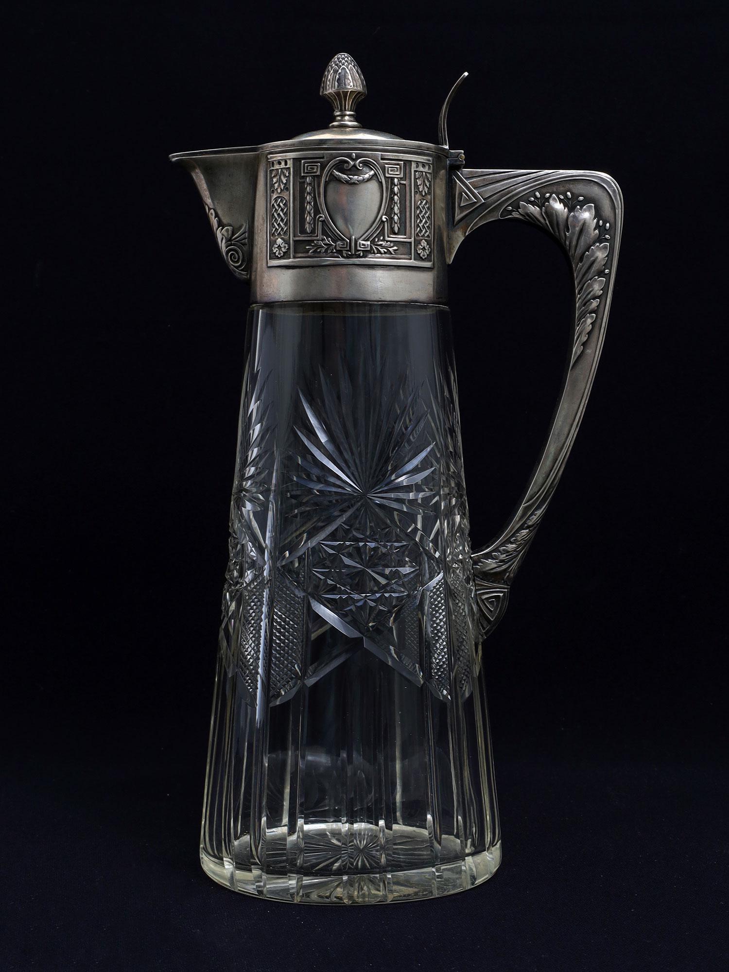A RUSSIAN CUT-GLASS 2ND ARLER SILVER DECANTER (1 of 6)