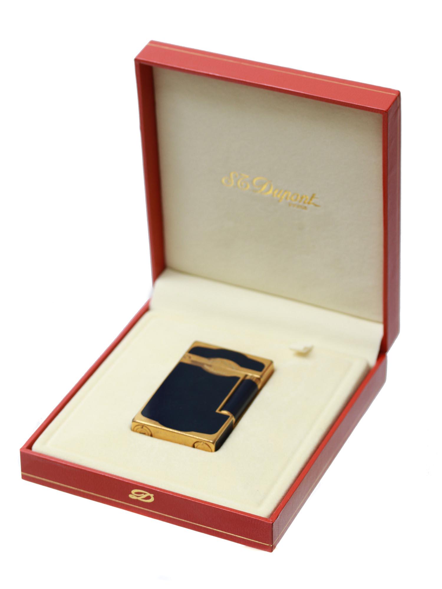 ST DUPONT GOLD CHINESE LACQUER BLUE ONYX LIGHTER (1 of 8)