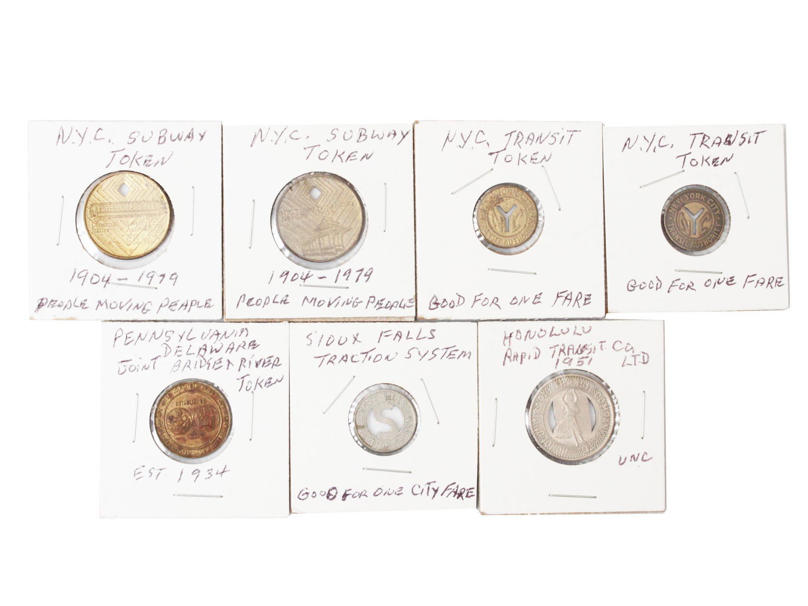 A LOT OF ASSORTED TRANSIT TOKENS (1 of 5)