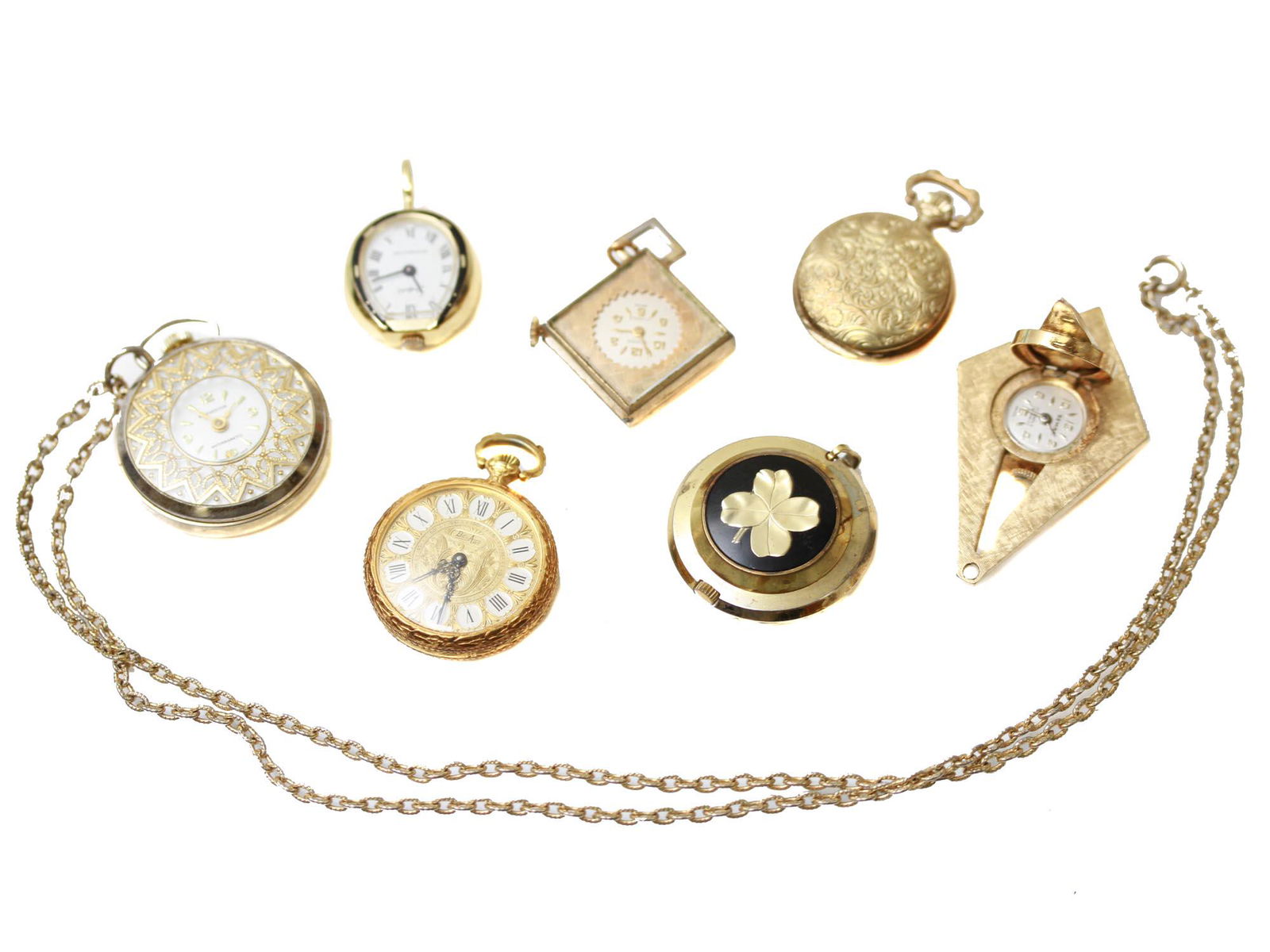 A LOT OF 7 MECHANICAL SWISS PENDANT WATCHES (1 of 20)