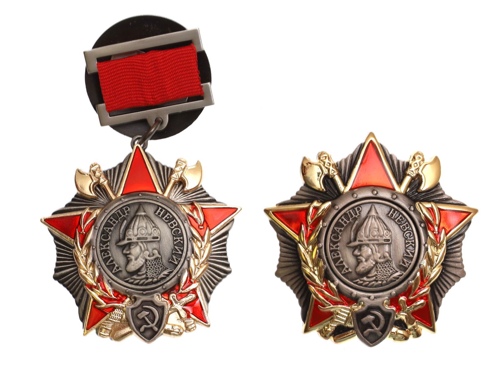 A LOT OF 2 SOVIET ORDER MEDALS ALEXANDER NEVSKY (1 of 2)