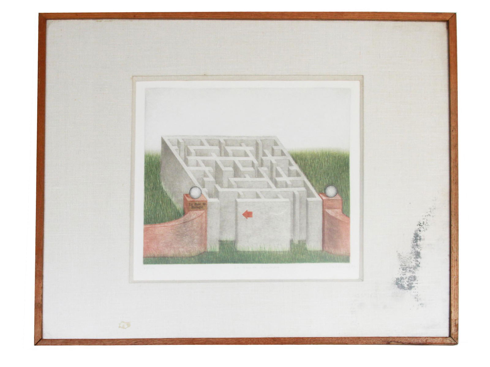 VINTAGE FRENCH ETCHING PAPER LE BOIS DE BOULOGNE (1 of 4)