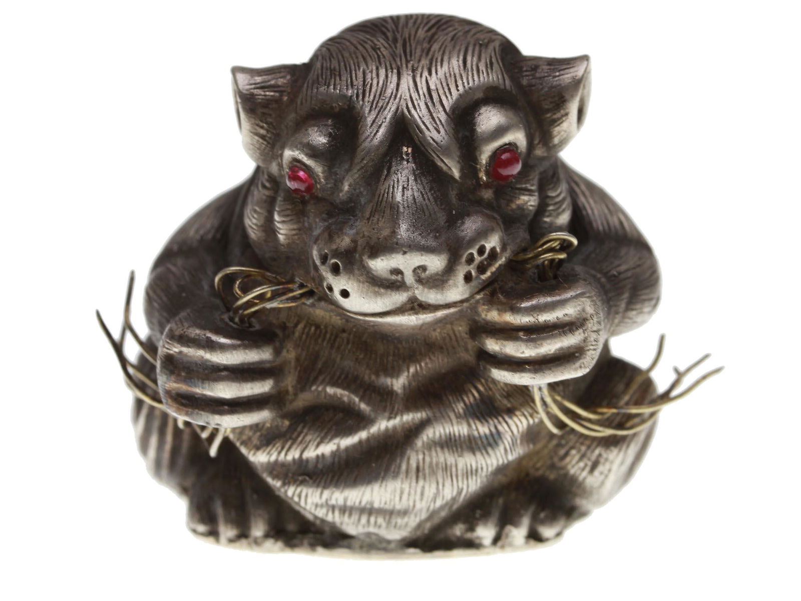 A RUSSIAN SILVER MOUSE FIGURINE (1 of 6)