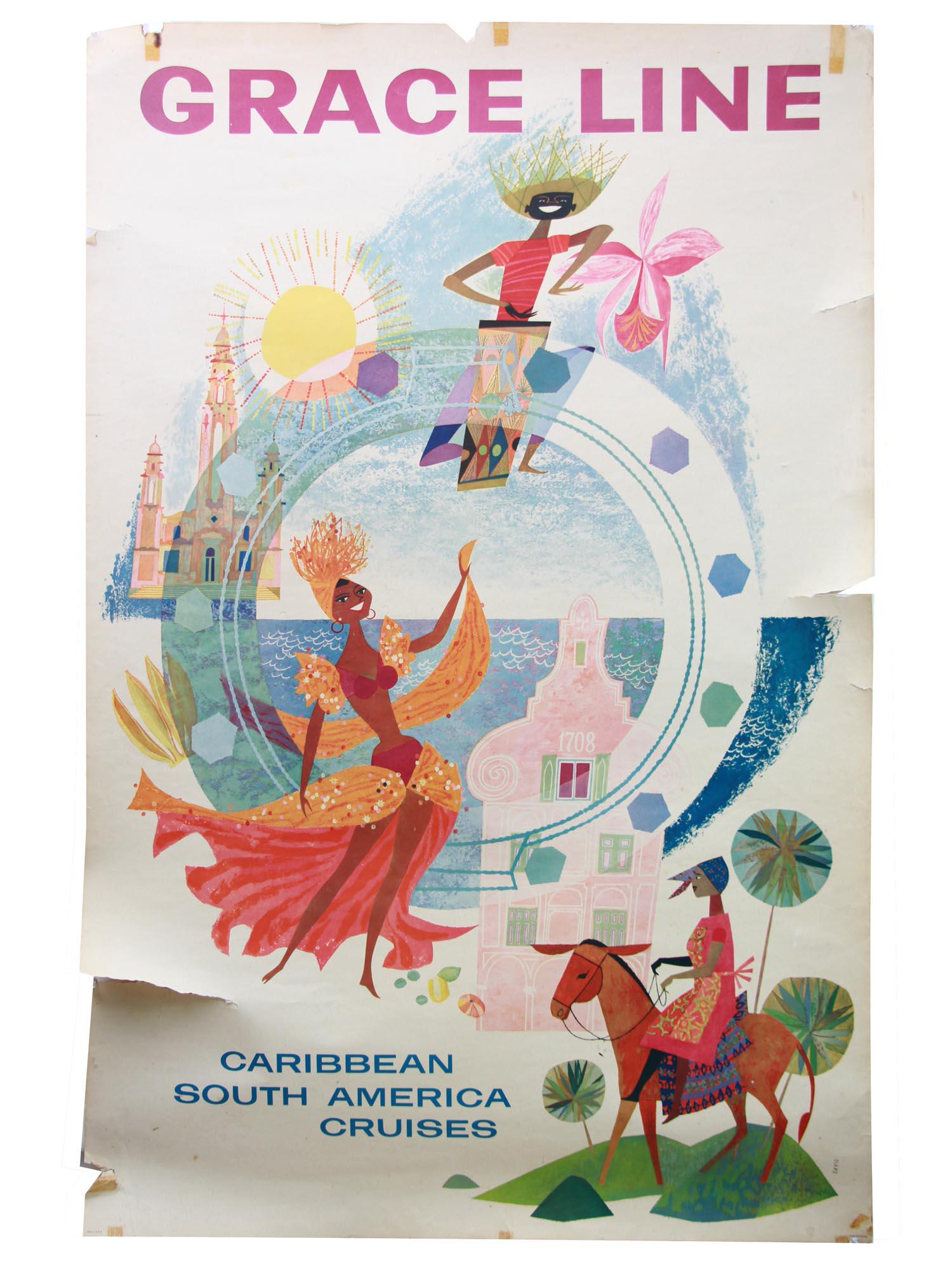 A VINTAGE USA TRAVEL POSTER GRACE BY DAVID KLEIN (1 of 5)