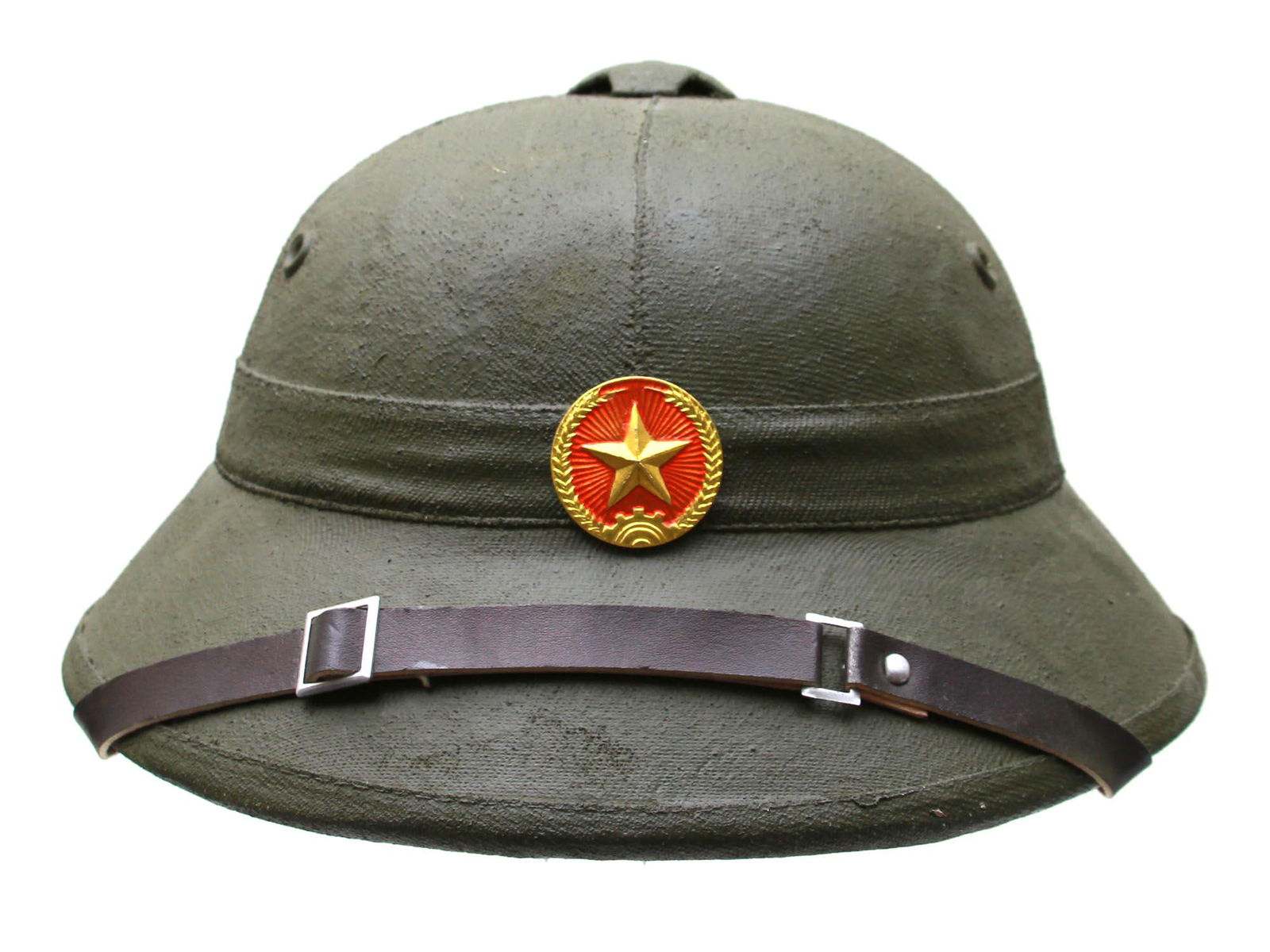 AN ORIGINAL VIETNAMESE ARMY VIETCONG PITH HELMET (1 of 6)