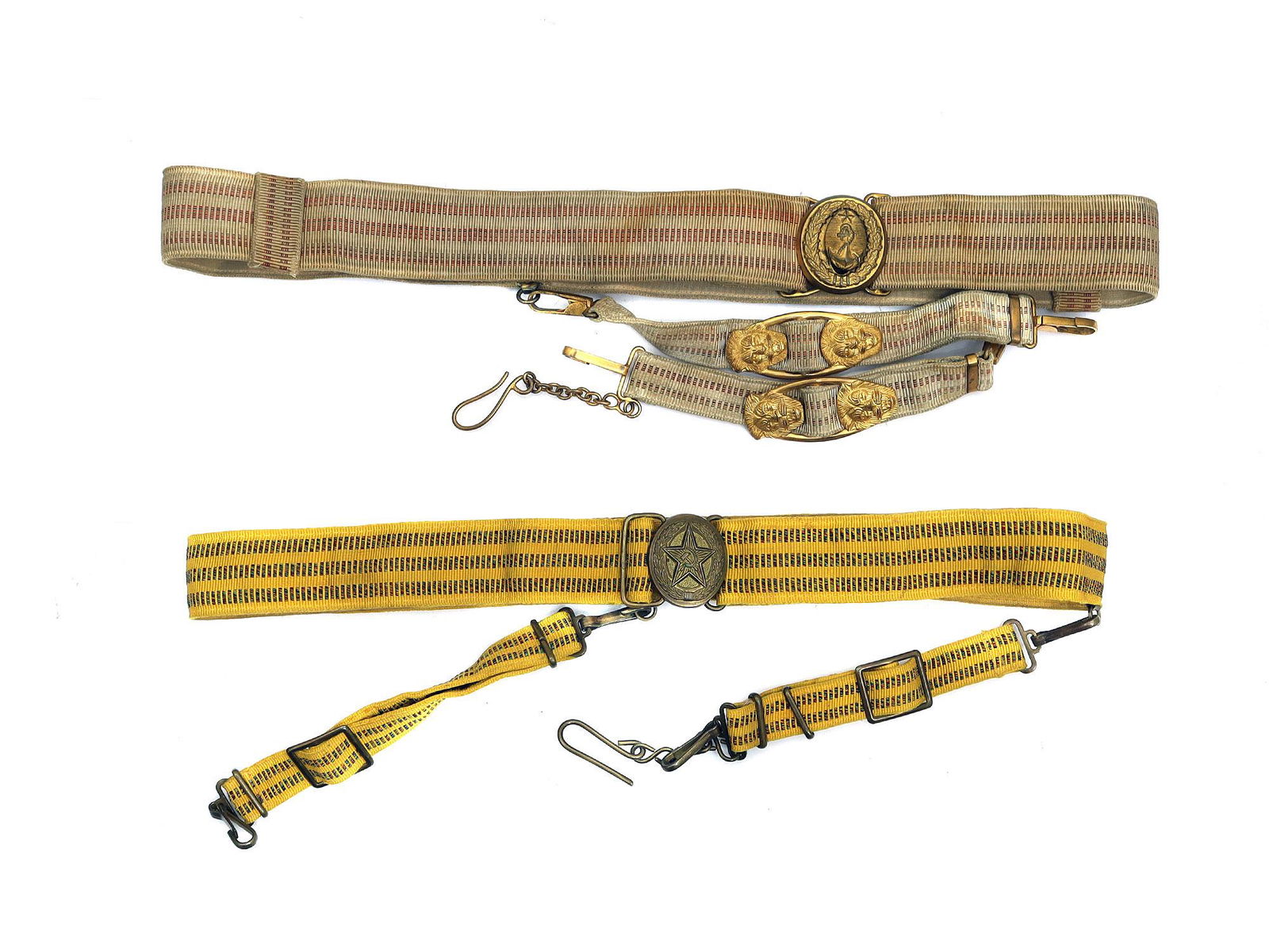 LOT OF 2 SOVIET PARADE BELTS AND HANGERS (1 of 3)