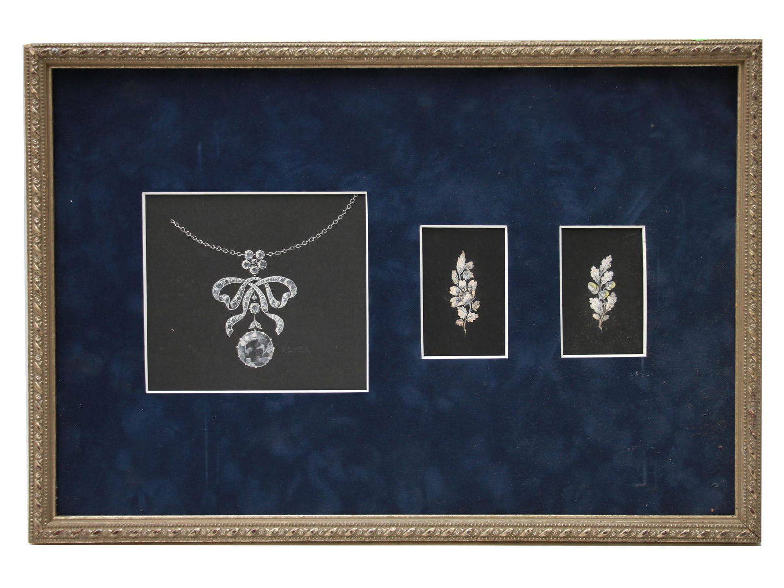 A SET OF VINTAGE JEWELRY DESIGNS SIGNED VEVER (1 of 6)