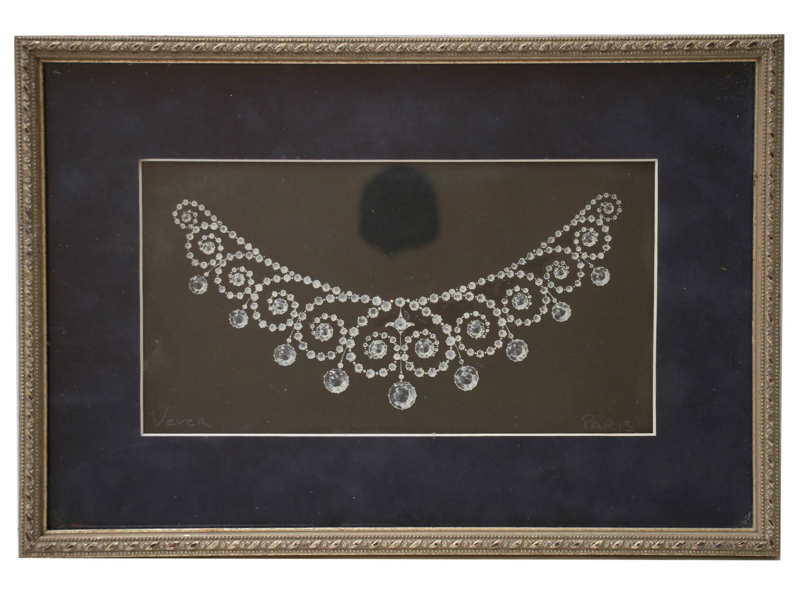 MIXED MEDIA PAINTING OF JEWELRY SIGNED BY P VEVER (1 of 5)
