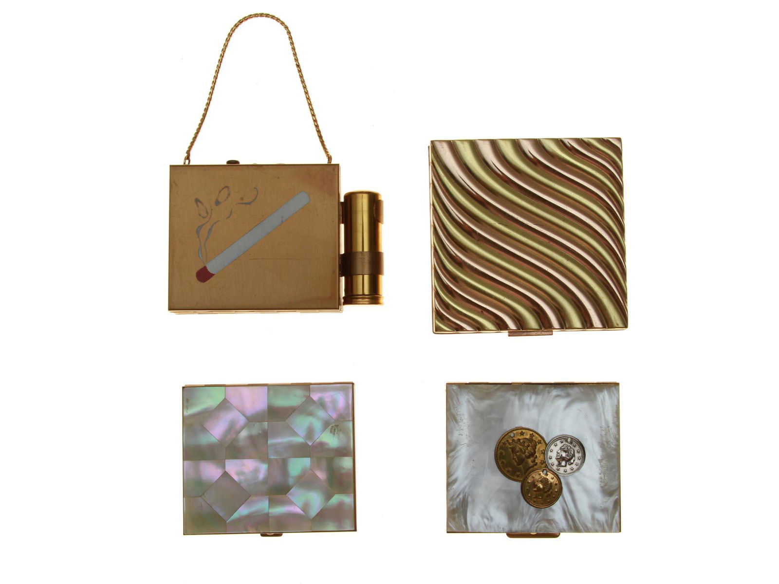 A LOT OF 4 VINTAGE COMPACT POWDER CASES (1 of 12)