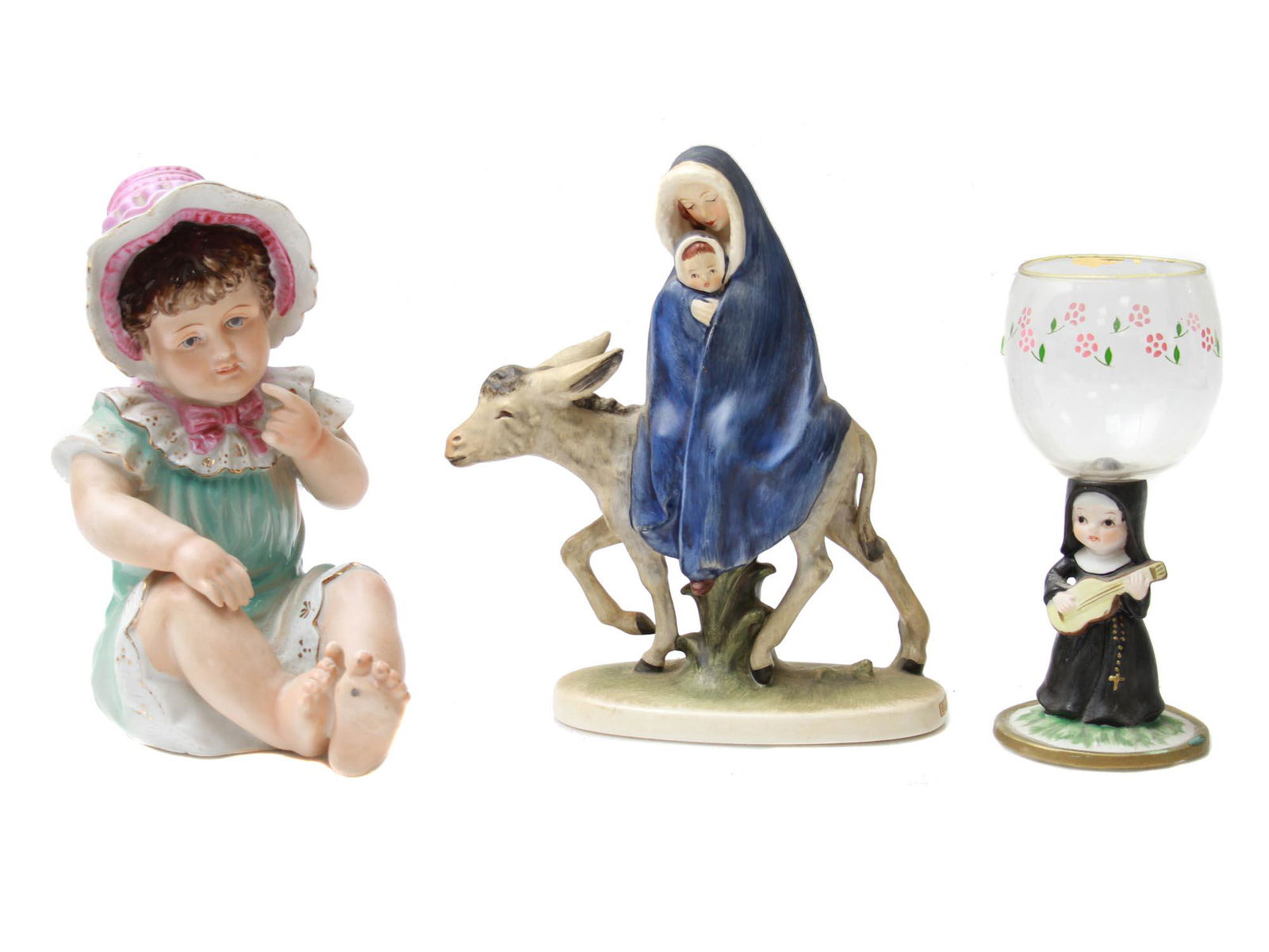 LOT OF THREE GERMAN PORCELAIN GOEBEL FIGURINES (1 of 16)