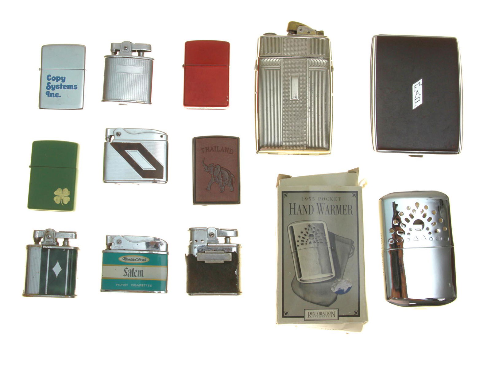LOT OF VINTAGE & MODERN LIGHTERS & CIGARETTE CASE (1 of 6)
