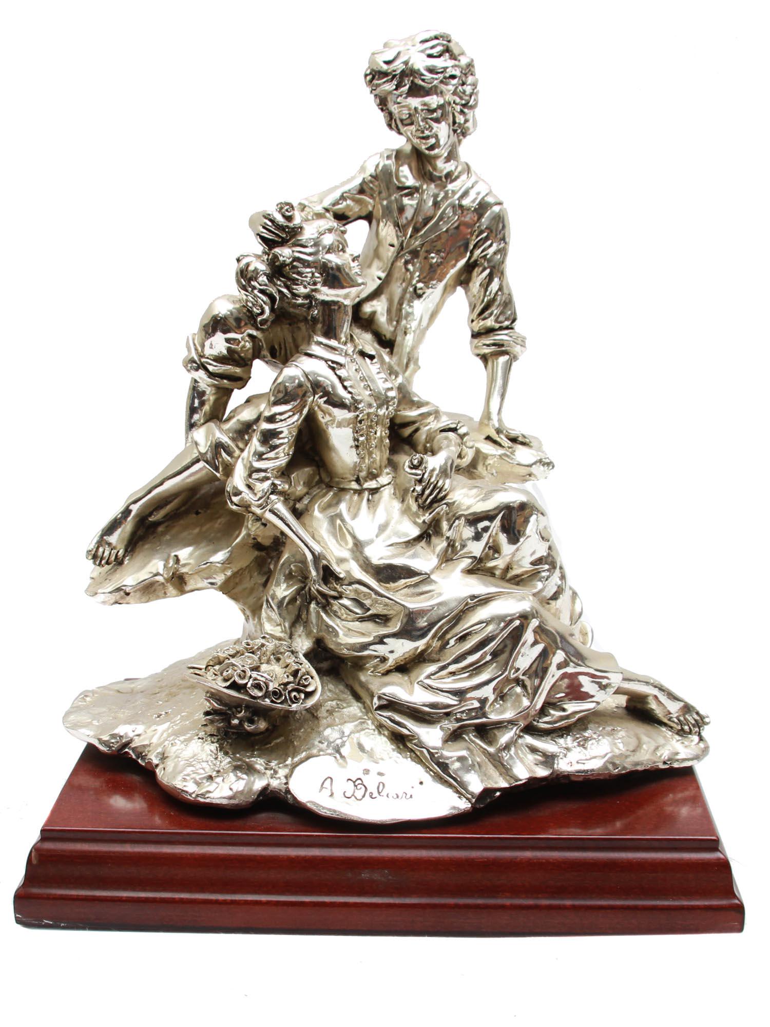 A VINTAGE ITALIAN SILVER-PLATED CABINET FIGURINE (1 of 4)