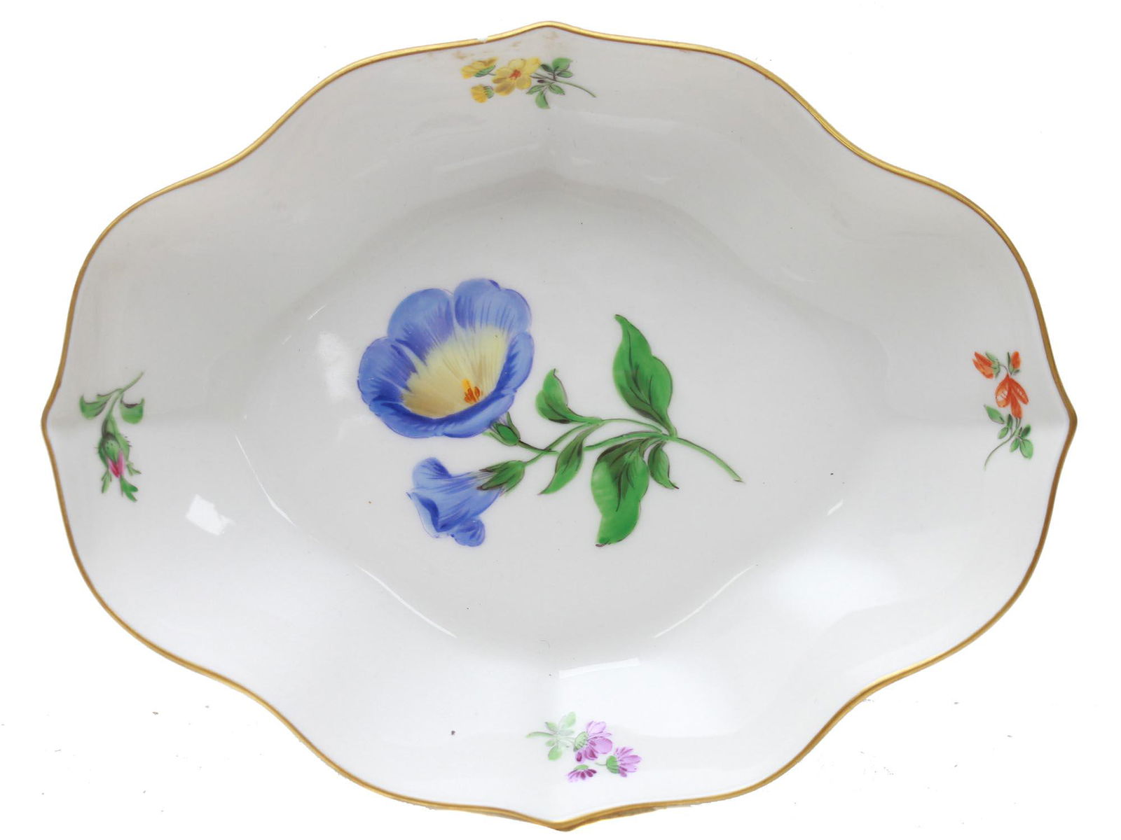 A VINTAGE GERMAN MEISSEN PORCELAIN FLOWER TRAY (1 of 4)