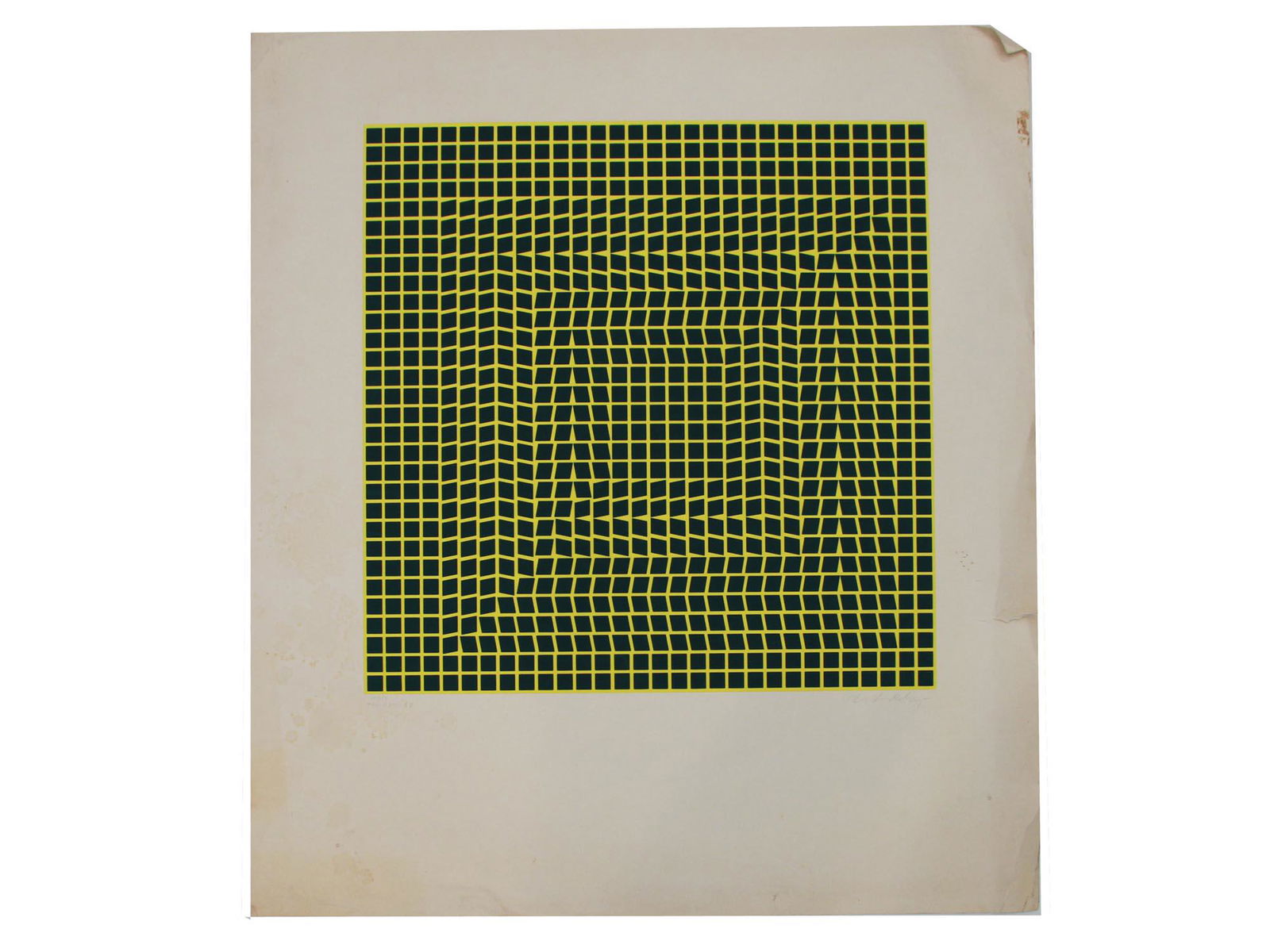 A VINTAGE SIGNED VICTOR VASARELY ART LITHOGRAPH (1 of 5)