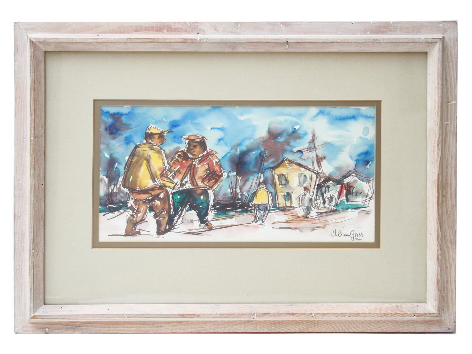 AMERICAN WATERCOLOR INK PAINTING BY CHAIM GROSS (1 of 7)