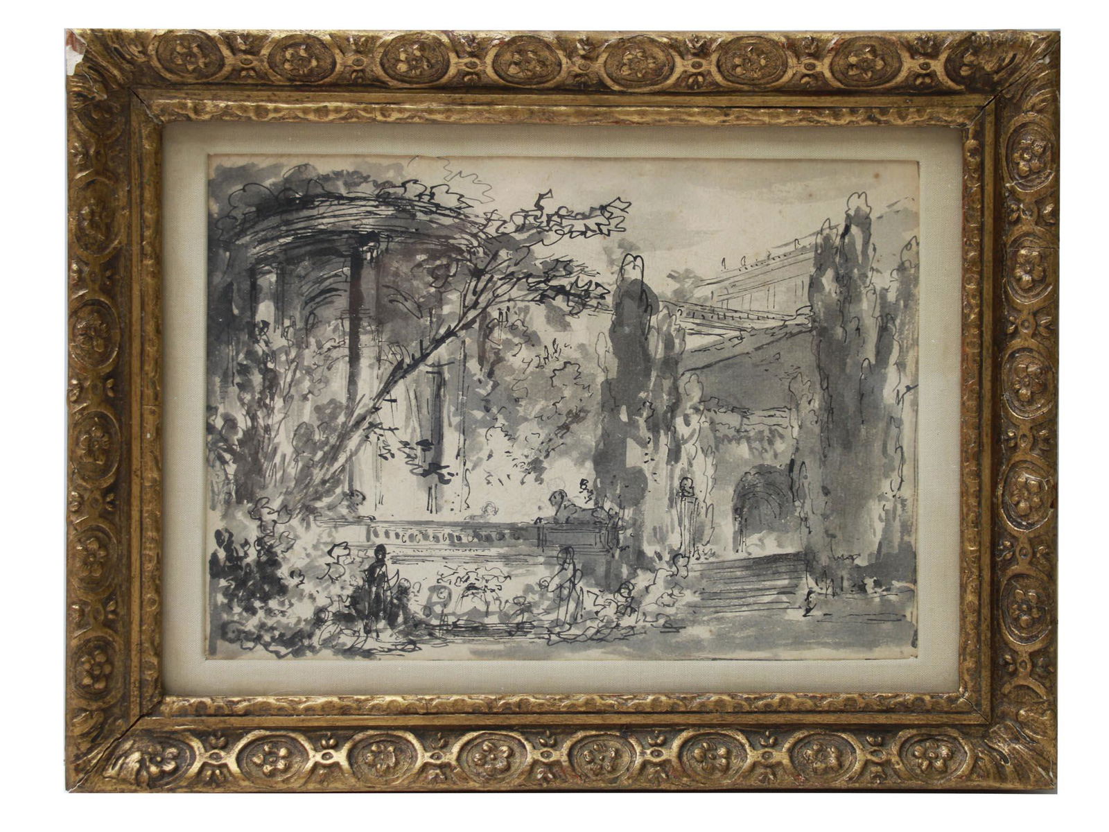 A RUSSIAN WATERCOLOR PAINTING ATTR EUGENE BERMAN (1 of 8)